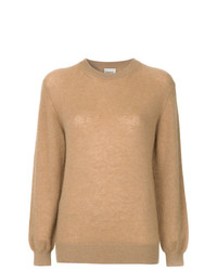 Женский светло-коричневый свитер с круглым вырезом от Khaite
