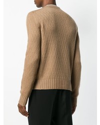 Мужской светло-коричневый свитер с круглым вырезом от Prada