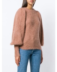 Женский светло-коричневый свитер с круглым вырезом от Ulla Johnson