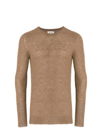 Мужской светло-коричневый свитер с круглым вырезом от Laneus
