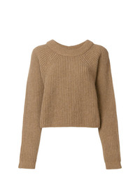 Женский светло-коричневый свитер с круглым вырезом от Lemaire