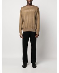 Мужской светло-коричневый свитер с круглым вырезом от Moschino