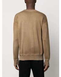 Мужской светло-коричневый свитер с круглым вырезом от Moschino