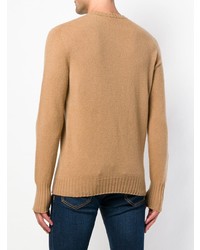 Мужской светло-коричневый свитер с круглым вырезом от Drumohr