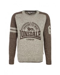 Мужской светло-коричневый свитер с круглым вырезом от Lonsdale
