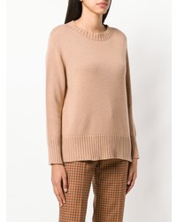 Женский светло-коричневый свитер с круглым вырезом от Antonelli