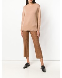 Женский светло-коричневый свитер с круглым вырезом от Antonelli