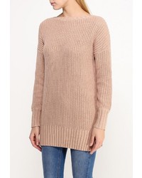 Женский светло-коричневый свитер с круглым вырезом от LOST INK