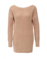 Женский светло-коричневый свитер с круглым вырезом от LOST INK