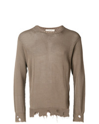 Мужской светло-коричневый свитер с круглым вырезом от Maison Flaneur