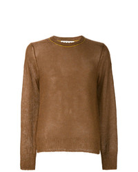Мужской светло-коричневый свитер с круглым вырезом от Marni