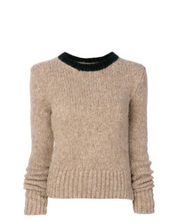 Женский светло-коричневый свитер с круглым вырезом от Marni