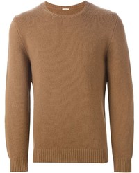 Мужской светло-коричневый свитер с круглым вырезом от Massimo Alba