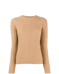 Женский светло-коричневый свитер с круглым вырезом от Max Mara