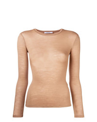 Женский светло-коричневый свитер с круглым вырезом от Max Mara