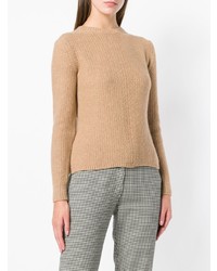 Женский светло-коричневый свитер с круглым вырезом от Max Mara