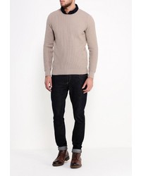Мужской светло-коричневый свитер с круглым вырезом от Mudo