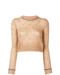 Женский светло-коричневый свитер с круглым вырезом от N°21
