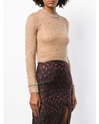 Женский светло-коричневый свитер с круглым вырезом от N°21