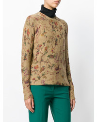 Женский светло-коричневый свитер с круглым вырезом от Etro