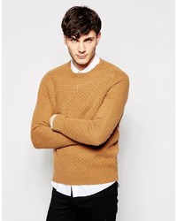 Мужской светло-коричневый свитер с круглым вырезом от Peter Werth