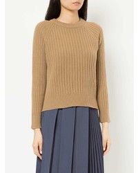 Женский светло-коричневый свитер с круглым вырезом от Seya.
