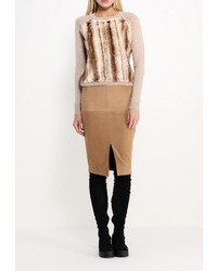 Женский светло-коричневый свитер с круглым вырезом от River Island