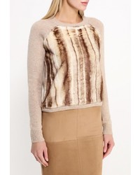 Женский светло-коричневый свитер с круглым вырезом от River Island