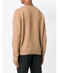 Мужской светло-коричневый свитер с круглым вырезом от Massimo Alba