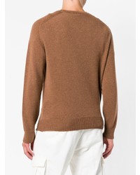 Мужской светло-коричневый свитер с круглым вырезом от Eleventy
