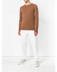 Мужской светло-коричневый свитер с круглым вырезом от Eleventy