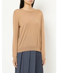 Женский светло-коричневый свитер с круглым вырезом от Seya.