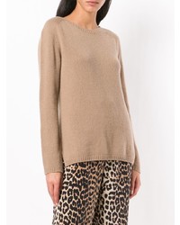 Женский светло-коричневый свитер с круглым вырезом от 'S Max Mara