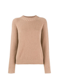 Женский светло-коричневый свитер с круглым вырезом от 'S Max Mara