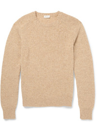 Мужской светло-коричневый свитер с круглым вырезом от Saint Laurent