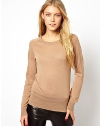 Женский светло-коричневый свитер с круглым вырезом от Selected
