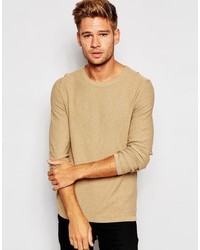 Мужской светло-коричневый свитер с круглым вырезом от Selected