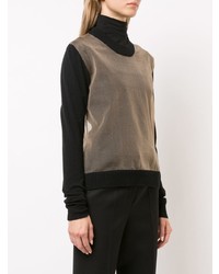 Женский светло-коричневый свитер с круглым вырезом от Uma Wang