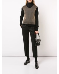 Женский светло-коричневый свитер с круглым вырезом от Uma Wang