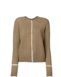 Женский светло-коричневый свитер с круглым вырезом от Suzusan