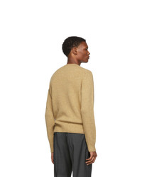 Мужской светло-коричневый свитер с круглым вырезом от Prada