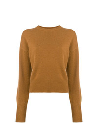 Женский светло-коричневый свитер с круглым вырезом от Theory