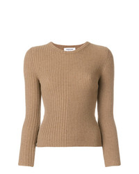 Женский светло-коричневый свитер с круглым вырезом от Thom Browne