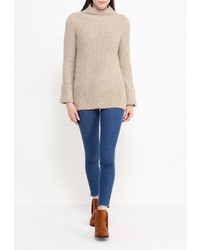 Женский светло-коричневый свитер с круглым вырезом от Topshop