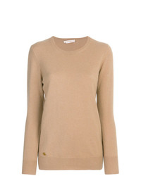 Женский светло-коричневый свитер с круглым вырезом от Tory Burch