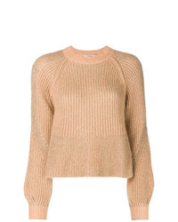 Женский светло-коричневый свитер с круглым вырезом от Twin-Set