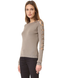 Женский светло-коричневый свитер с круглым вырезом от Versus