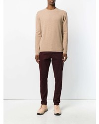 Мужской светло-коричневый свитер с круглым вырезом от Laneus