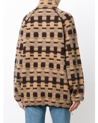 Светло-коричневый свободный свитер в клетку от Marc Jacobs