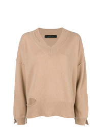 Светло-коричневый свободный свитер от Federica Tosi